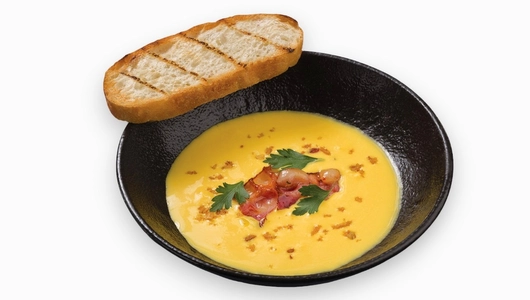 Крем-суп сырный с беконом — фото